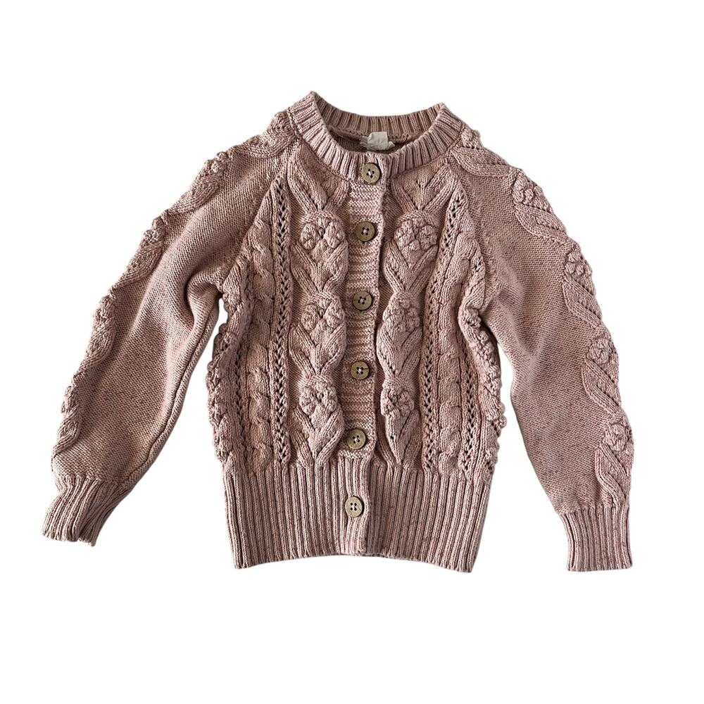 Jamie Kay Pink Knit Cable Cardigan